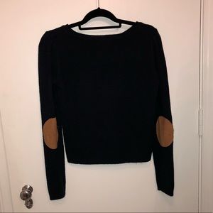 Dark Navy Blue Sweater with Elbow Pads